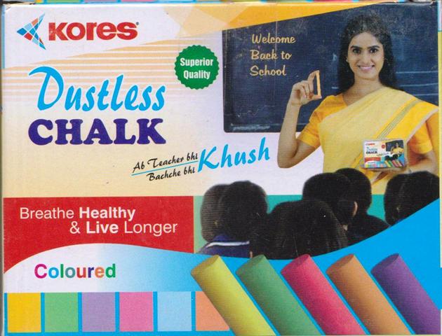 Kores Dustless Coloured Chalk (Pack of 50)