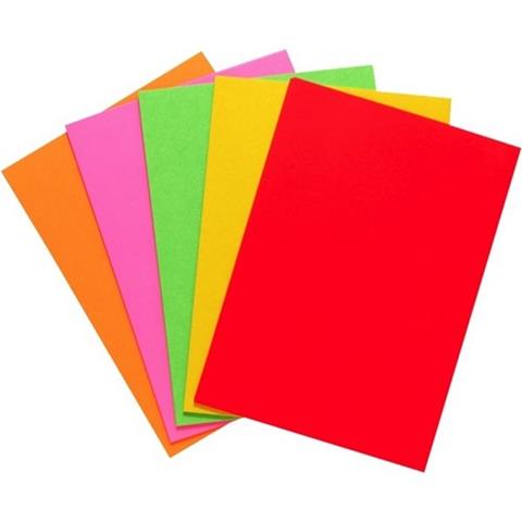 Oddy Flouorescent A4 Colored Sheets (Pack of 50 Sheets)