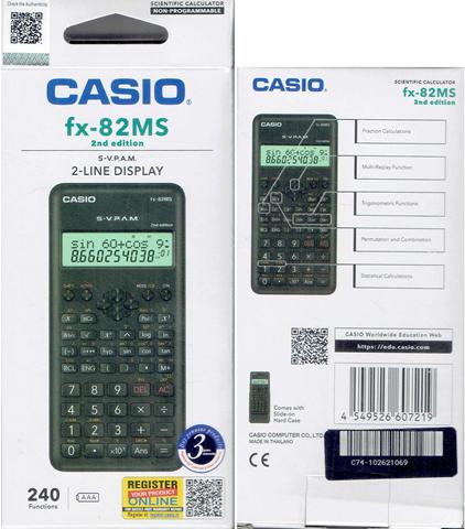 Casio Scientific Calculator FX82MS (240 Functions)