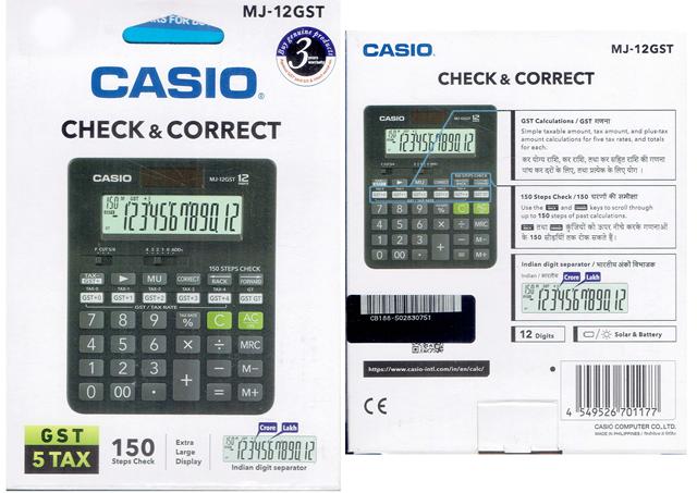 Casio MJ12D-BK GST 5 Tax Calculator