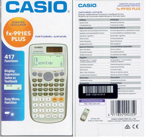 Casio Scientific Calculator FX991ES Plus