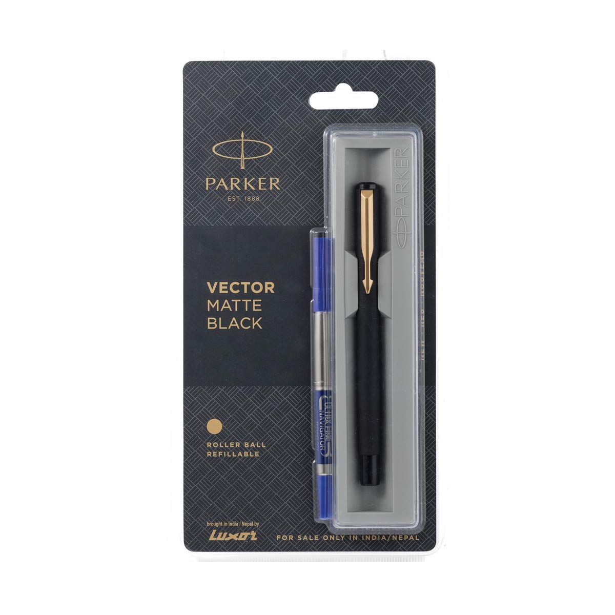 Parker Vector Matte Black Refillable Roller Ball Pen