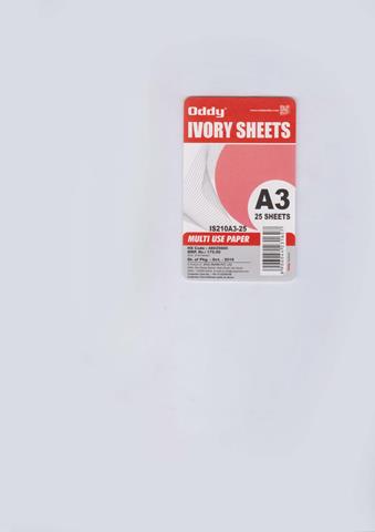 Oddy Ivory Sheets A3 25 Sheets