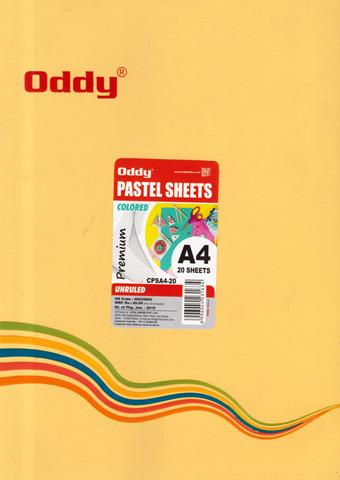 Oddy Pastel Sheets A4 20 Unruled Sheets