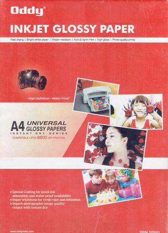 Oddy Inkjet Glossy Paper 180 GSM A4 Size (50 Sheets)