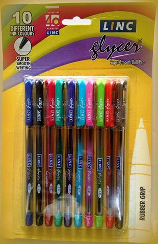 Linc Glycer Multicolor Pen (10 Pens Set)