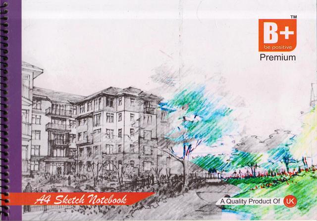 Be Positive Spiral A4 Sketch Notebook 40 Pages