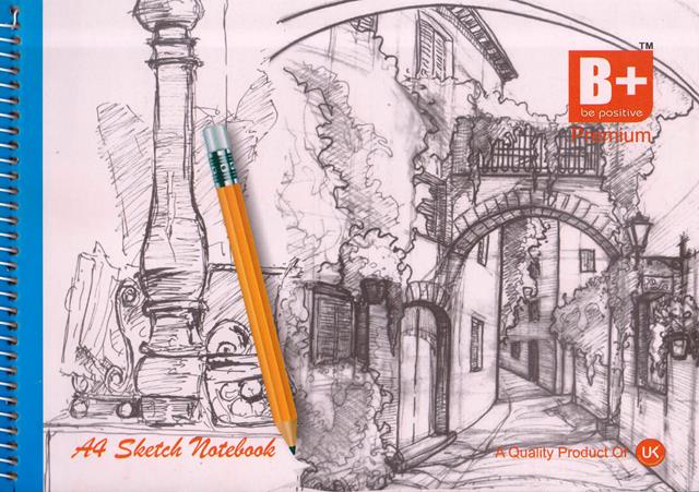 Be Positive Spiral A4 Sketch Notebook 80 Pages