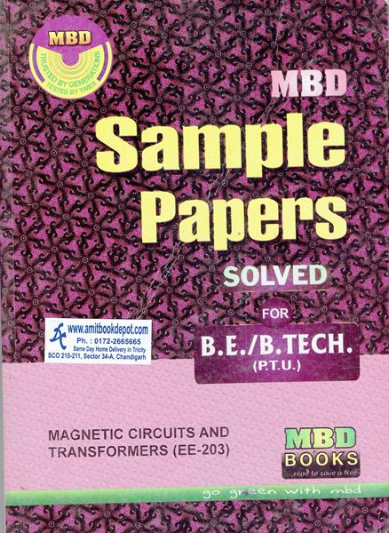 MBD Sample Paper Magnetic Circuits and Transformers for BE and BTech 3rd Sem PTU