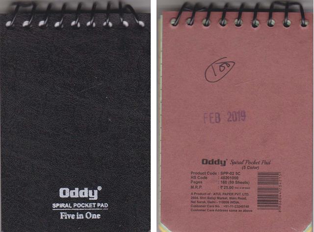 Oddy Wired Spiral Pocket Pad (100 PAGES)