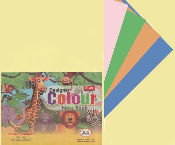 Designer Colour A4 Size Pastel Sheets (20 Sheets)