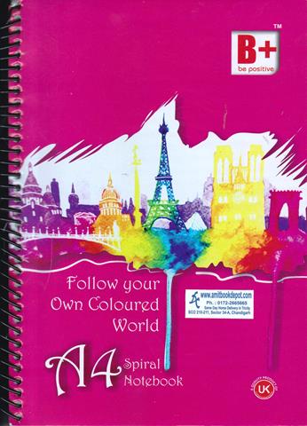 Be Positive 6 Subject A4 Spiral Notebook 500 Pages
