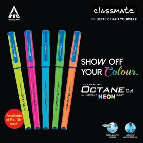 Classmate Octane Blue Gel Pen Neon Body