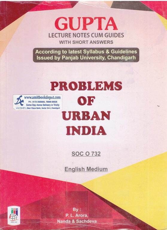 Gupta Problems of Urban India SOC O 732 MA Sociology 3rd Sem PU (English Medium)